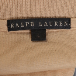 مملوكة  مسبقًا Ralph Lauren Beige Logo Embroidered Cotton Polo T-Shirt L