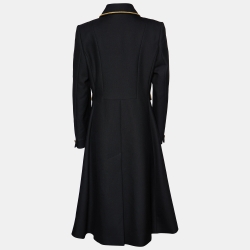 Pre Owned Ralph Lauren Black Wool Double Breasted Coat L