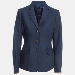 Pre Owned Ralph Lauren Navy Blue Patterned Wool Single Breasted Blazer L