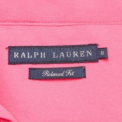 Pre Owned Ralph Lauren Pink Crepe Pocket Detail Shirt M