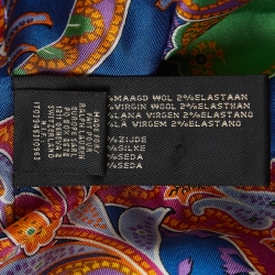 Pre Owned Ralph Lauren Navy Blue Paisley Print Lined Wool Single Breasted Blazer M