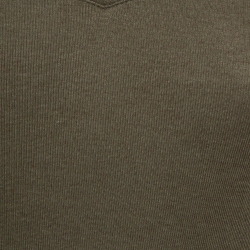 Pre Owned Ralph Lauren Olive Green Cotton knit V-Neck T-Shirt S