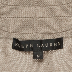 Pre Owned Ralph Lauren Beige Cashmere Cable Knit Cardigan M