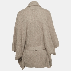 Pre Owned Ralph Lauren Beige Cashmere Cable Knit Cardigan M
