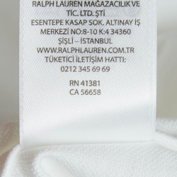 مملوكة مسبقًا Ralph Lauren White Logo Embroidered Cotton Knit Shirt L