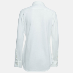 مملوكة مسبقًا Ralph Lauren White Logo Embroidered Cotton Knit Shirt L