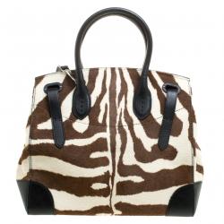 Pre Owned Ralph Lauren Tri Color Calf Hair Soft Leather Ricky Tote