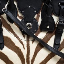 Pre Owned Ralph Lauren Tri Color Calf Hair Soft Leather Ricky Tote