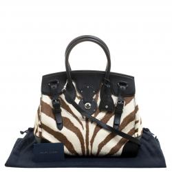 Pre Owned Ralph Lauren Tri Color Calf Hair Soft Leather Ricky Tote