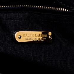 Pre Owned حقيبة يد رالف لورين سكرول فاشيتا جلد سوداء