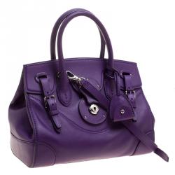 Pre Owned Ralph Lauren Orchid Leather Ricky Top Handle Bag
