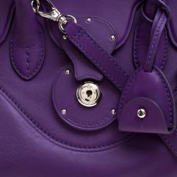 Pre Owned Ralph Lauren Orchid Leather Ricky Top Handle Bag