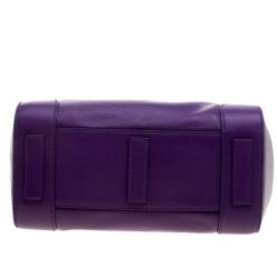 Pre Owned Ralph Lauren Orchid Leather Ricky Top Handle Bag
