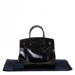 Pre Owned Ralph Lauren Black Patent Leather Ricky Tote