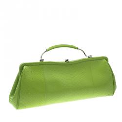 Pre Owned Ralph Lauren Green Leather Clutch Bag