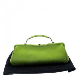 Pre Owned Ralph Lauren Green Leather Clutch Bag