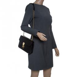 Pre Owned Ralph Lauren Black Leather Ricky Chain Shoulder Bag