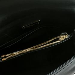 Ralph Lauren Black Leather Ricky Chain Shoulder Bag