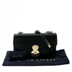 Ralph Lauren Black Leather Ricky Chain Shoulder Bag