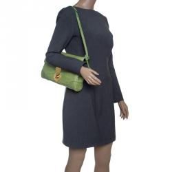 Pre Owned Ralph Lauren Green Alligator London Clutch Bag