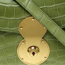 Pre Owned Ralph Lauren Green Alligator London Clutch Bag