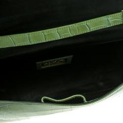 Pre Owned Ralph Lauren Green Alligator London Clutch Bag
