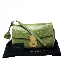 Pre Owned Ralph Lauren Green Alligator London Clutch Bag