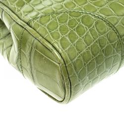 Pre Owned Ralph Lauren Green Alligator London Clutch Bag