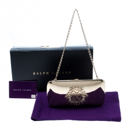 Pre Owned Ralph Lauren Gold Plated Metal Crest Clutch
