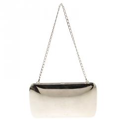 Pre Owned Ralph Lauren Gold Plated Metal Crest Clutch