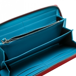 Pre Owned Ralph Lauren Red Leather Zip Around Wallet