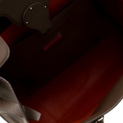 Pre Owned Ralph Lauren Dark Beige Leather Ricky Top Handle Bag