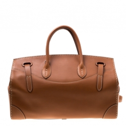 Pre Owned Ralph Lauren Brown Leather East/West Ricky 40 Top Handle Bag
