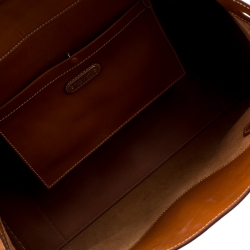 Pre Owned Ralph Lauren Brown Leather East/West Ricky 40 Top Handle Bag