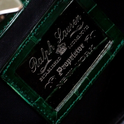 Pre Owned Ralph Lauren Green Alligator Ricky Top Handle Bag