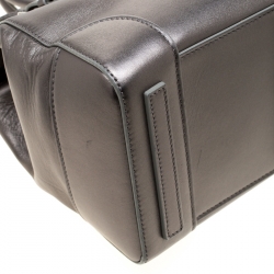 Pre Owned Ralph Lauren Silver Metallic Soft Leather Ricky 33 Top Handle Bag