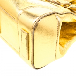 Pre Owned Ralph Lauren Gold Leather Ricky 27 Tote