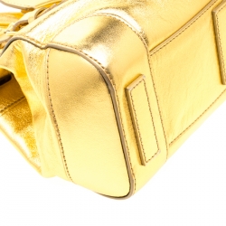 Pre Owned Ralph Lauren Gold Leather Ricky 27 Tote