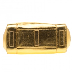 Pre Owned Ralph Lauren Gold Leather Ricky 27 Tote