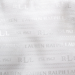 Pre Owned حقيبة شوبر رالف لورين جلد فضي ميتاليك