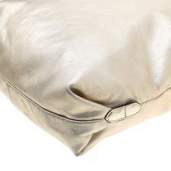 Pre Owned حقيبة شوبر رالف لورين جلد فضي ميتاليك