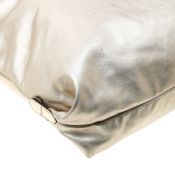 Pre Owned حقيبة شوبر رالف لورين جلد فضي ميتاليك