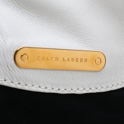 Pre Owned Ralph Lauren White Woven Leather Hobo
