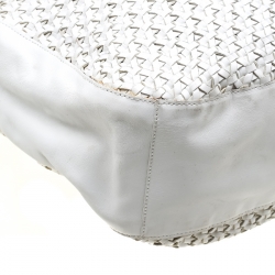 Pre Owned Ralph Lauren White Woven Leather Hobo