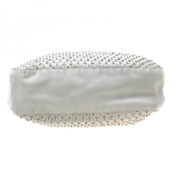 Pre Owned Ralph Lauren White Woven Leather Hobo