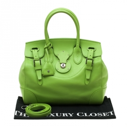 Pre Owned Ralph Lauren Light Green Soft Leather Ricky 33 Tote