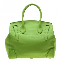 Pre Owned Ralph Lauren Light Green Soft Leather Ricky 33 Tote