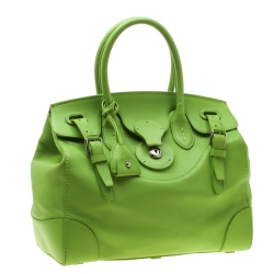 Pre Owned Ralph Lauren Light Green Soft Leather Ricky 33 Tote