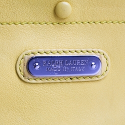 مملوكة مسبقًا حقيبة رالف لورين ريكي 33 جلد ناعمة ميتالك صفراء