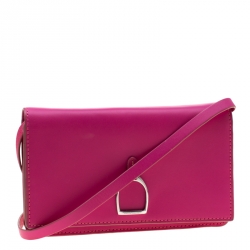 Pre Owned Ralph Lauren Pink Leather Mini  Vachetta Stirrup Crossbody Bag